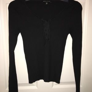 Black long sleeve Kendall and Kylie shirt
